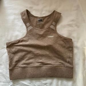 Stronger Beige Sports Bra